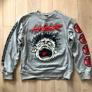 Hellstar Studios 'Records' Los Angeles Crewneck Sweatshirt Heather Grey Size L